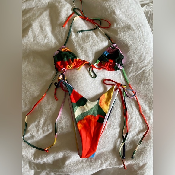 Side tie smock neck shein bikini - Picture 2 of 9